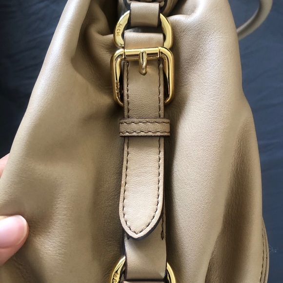 Authentic MCM Beige Leather Hobo Shoulder Bag - Picture 11 of 14